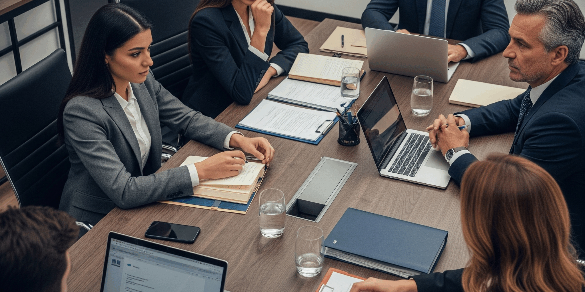 legal and compliance requirements lawyers around a conference table