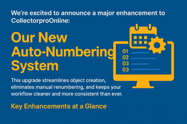 CollectorproOnline Auto Numbering