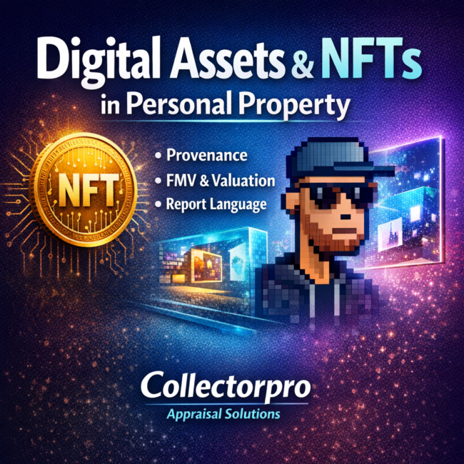 Digital Assets and NFTs in Personal Property Provenance FMV and Report Language Digital Assets and NFTs in Personal Property Provenance FMV and Report Language